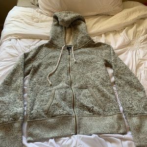 Heather Gray Cropped Zip Up